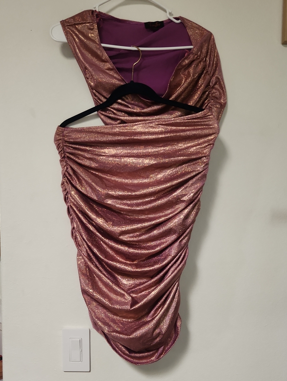Lg Fiestar Asymmetric Metallic Dress